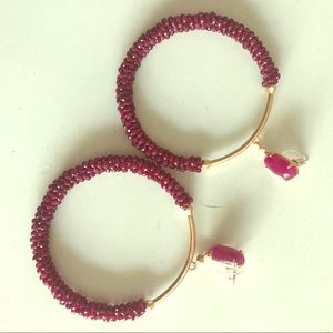 Kendra Scott Russell Hoop Dark Maroon